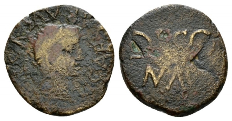 Hispania, Osicerda Tiberius, 14-37 Semis 14-37, Æ 20mm., 4.36g. Laureate head r....