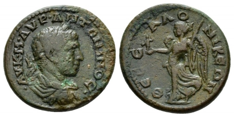 Macedonia, Thessalonica Elagabalus, 218-222 Bronze 218-222, Æ 25.5mm., 10.05g. L...