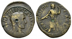 Thrace, Anchialus Maximinus I, 235-238 Bronze 235-238, Æ 25.5mm., 8.27g. Laureate, draped and cuirassed bust r. Rev. Zeus standing l., holding thunder...