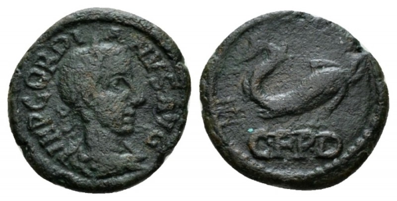Thrace, Deultum Gordian III, 238-244 Bronze 238-244, Æ 18mm., 3.42g. Laureate, d...