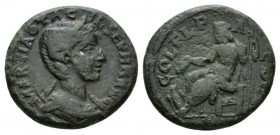 Thrace, Deultum Otacilia Severa, wife of Philip I Bronze 244-249, Æ 21.5mm., 6.91g. Diademed and draped bust r. Rev. Jupiter enthroned l., holding pat...