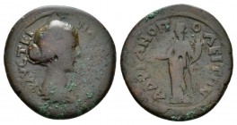 Thrace, Hadrianopolis Faustina junior, daughter of Antoninus Pius and wife of Marcus Aurelius Bronze 147-161, Æ 23.5mm., 6.18g. Draped bust r. Rev. Ho...
