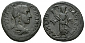 Thrace, Hadrianopolis Gordian III, 238-244 Bronze 238-244, Æ 26.5mm., 12.28g. Laureate, draped and cuirassed bust r. Rev. Artemis standing l., holding...