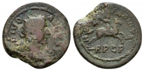 Thrace, Philippensium Divus Trajan Bronze struck under Gallienus, Æ 19.5mm., 11.71g. DIVO TRAIANO Radiate head r. Rev. HERO AVLONITE The Hero Aulonite...