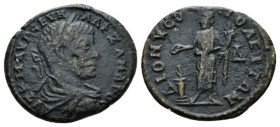 Moesia, Dionysopolis Severus Alexander, 222-235 Bronze 222-235, Æ 25.5mm., 7.56g. Laureate, draped and cuirassed bust r. Rev. Tyche standing l., sacri...