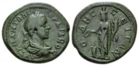 Moesia, Odessus Gordian III, 238-244 Bronze 238-244, Æ 27mm., 10.88g. Laureate, draped and cuirassed bust r. Rev. Tyche standing l., holding patera ov...