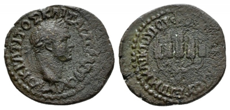Bithynia, Koinon Titus, 79-81 Bronze 79-81, Æ 20.5mm., 5.23g. Laureate head r. R...