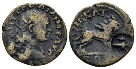 Bithynia, Nicaea Gordian III, 238-244 Bronze 238-244, Æ 23.5mm., 5.24g. Radiate, draped and cuirassed bust r. Rev. Lion advancing r. Countermak, small...
