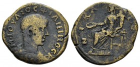 Bithynia, Nicaea Philip II caesar, 244-247 Bronze 244-247, Æ 28mm., 10.94g. Bareheaded, draped and cuirassed bust r. Rev. Tyche seated l., holding pat...