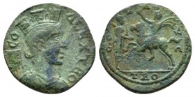 Troas, Alexandria Pseudo-autonomous issue Bronze circa 138-268, Æ 22.5mm., 7.26g. CO ALEX TR Draped and turreted bust of Tyche r., behind, vexillum. R...