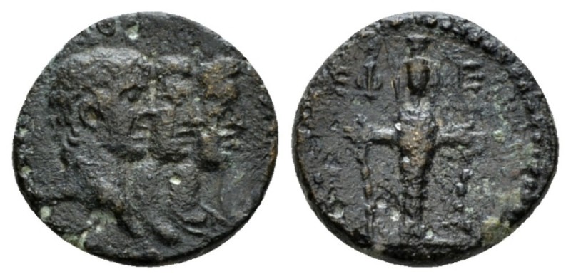 Ionia, Ephesus Octavian, 32 – 27 BC Bronze circa 43, Æ 16.5mm., 3.05g. Overlaid ...