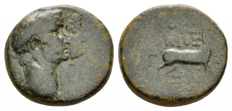 Ionia, Ephesus Claudius with Agrippina II, 41-54 Bronze 41-54, Æ 19.5mm., 6.47g....