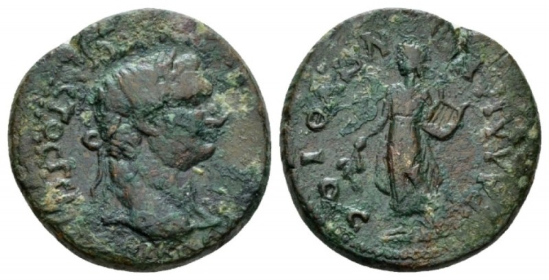 Lydia, Tralles Domitian, 81-96 Bronze 81-96, Æ 25.5mm., 11.77g. Laureate head r....