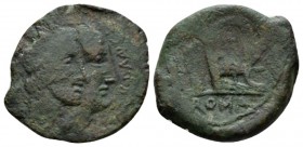 C. Marcius Censorinus. As 88, Æ 28mm., 10.34g. NVMA POMPILI – ANCVS MARCI Jugate heads r. of Numa Pompilius, bearded and Ancus Marcius, beardless. Rev...