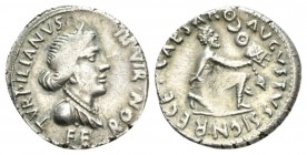 Octavian as Augustus, 27 BC – 14 AD Denarius circa 19 BC, AR 18.5mm., 3.58g. TVRPILIANVS – III VIR Diademed and draped bust of Feronia r.; below, FE –...
