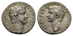 Tiberius, 14-37 Drachm Caesarea Cappadociae 33-34, AR 17.5mm., 3.82g. TI CAES AVG PM – TR P XXX – V Laureate head of Tiberius r. Rev. DRVSVS CAES TI A...
