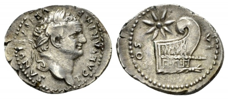 Titus Caesar, 69-79 Denarius 77-78, AR 20.5mm., 3.38g. T CAESAR - IMP VESPASIANV...