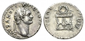 Domitian, 81-96 Denarius 81-82, AR 17.5mm., 2.74g. Laureate head r. Rev. Curule chair; above, wreath RIC 95. C 595

Good Very Fine.

 

In addit...