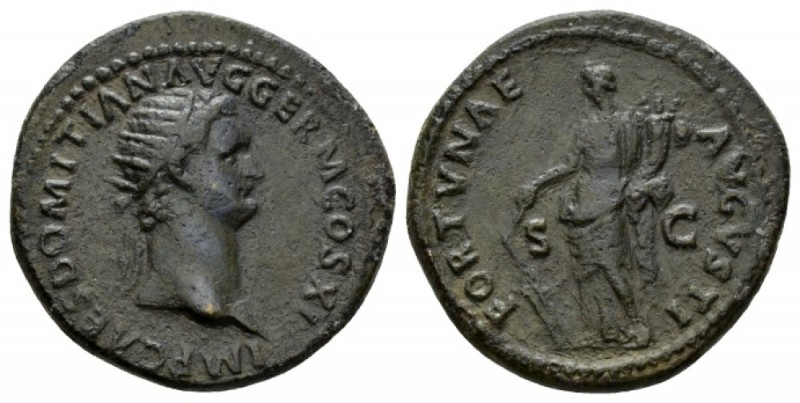 Domitian, 81-96 Dupondius 85, Æ 30mm., 13.25g. IMP CAES DOMITIAN AVG GERM COS XI...