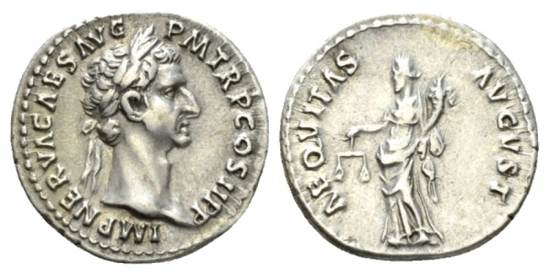 Nerva, 96-98 Denarius 96, AR 18.5mm., 3.35g. IMP NERVA CAES AVG P M TR P COS II ...