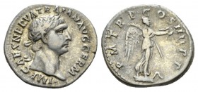 Trajan, 98-117 Denarius 101-102, AR 19.5mm., 3.47g. Laureate head r. Rev. Victory standing r. on prow, holding wreath and palm. RIC 59. C 241.

Very...