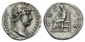 Hadrian, 117-138 Denarius 125-128, AR 18mm., 3.15g. Laureate bust r., drapery on l. shoulder. Rev. Pudicitia veiled seated l. RIC 178. C 393.

Good ...