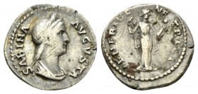 Sabina, wife of Hadrian Denarius 134-136, AR 18.5mm., 2.95g. Diademed and draped bust r. Rev. Venus standing right, drawing fold of drapery from her s...