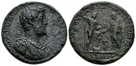 Commodus, 177-192 Medallion 190, Æ 40.5mm., 51.13g. M COMMODVS ANTONINVS PIVS FELIX AVG BRIT Laureate, draped and cuirassed bust r. Rev. PIO IMP OMNIA...