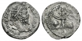 Septimius Severus, 193-211 Denarius 200, AR 18.5mm., 3.37g. SEVERVS AVG - PART MAX Laureate head r. Rev. P M TR - P VIII - COS I - I P P Victory advan...