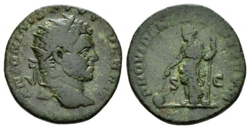 Caracalla, 198-217 Dupondius 210-213, Æ 23mm., 10.16g. Radiate head r. Rev. Prov...