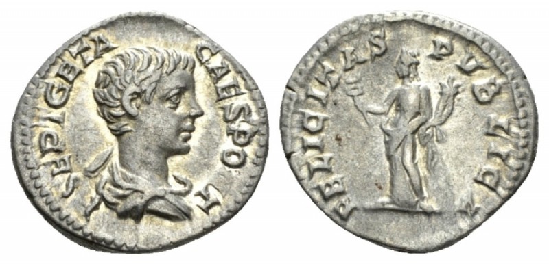 Geta Caesar, 198,209 Denarius 200-202, AR 18.5mm., 3.62g. P SEPT GETA CAES PONT,...