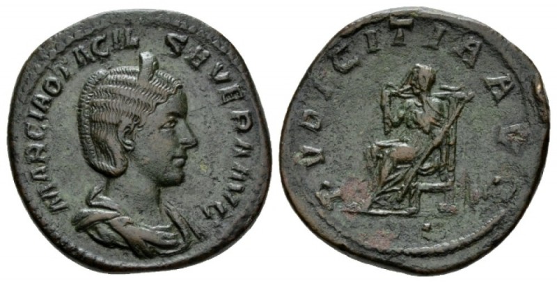 Otacilia Severa, wife of Philip I Sestertius 244-249, Æ 30mm., 19.20g. MARCIA OT...