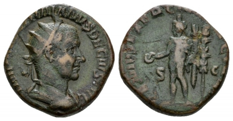 Trajan Decius, 249-251 Dupondius 249-251, Æ 23.5mm., 12.42g. IMP C M Q TRAIANVS ...