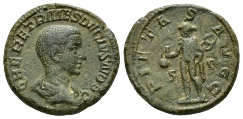 Herennius Etruscus as Caesar, 249-251. As 250-251, Æ 25.5mm., 9.81g. Q HER ETR M...