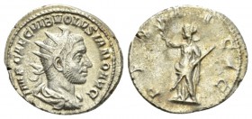 Volusian, 251-253 Antoninianus 251-253, AR 22.5mm., 3.49g. IMP CAE C VIB VOLVSIANO AVG Radiate, draped, and cuirassed bust r. Rev. Pax standing l., ho...