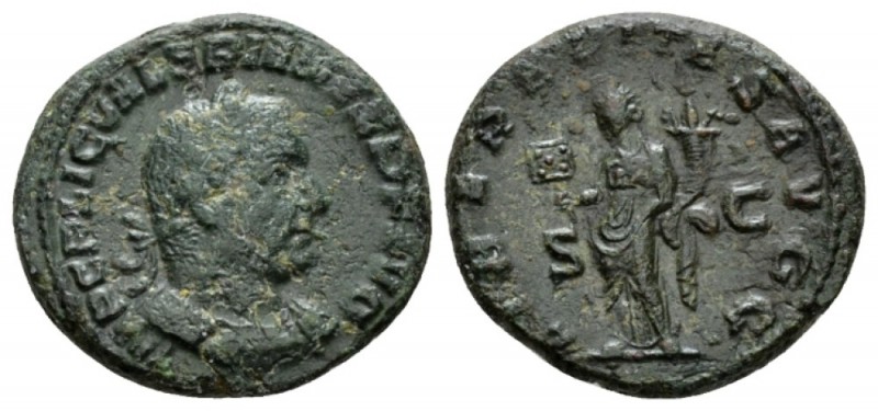 Valerian I, 253-260 As 253, Æ 24.5mm., 11.60g. IMP C P LIC VALERIANVS P F AVG La...