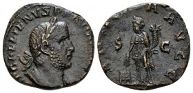 Gallienus, 253-268 As 257-258, Æ 26mm., 11.65g. Laureate, draped and cuirassed bust r. Rev ANNONA AVGG Annona standing l. holding corn-ears over modiu...