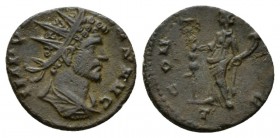 Quintillus, 270 Antoninianus Mediolanum 270, Æ 17.5mm., 3.01g. Radiate, draped, and cuirassed bust r. Rev. Concordia standing l., holding signum and c...