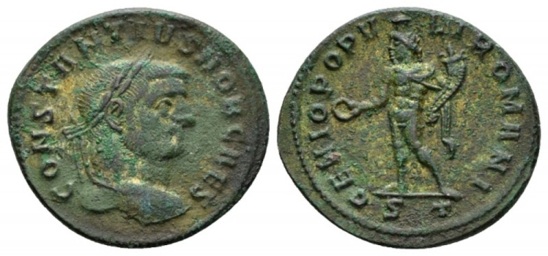 Constantius I Chlorus caesar, 293 – 305 Follis Ticinum circa 294-295, Æ 28mm., 8...