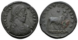 Julian II, 360-363 Follis Heraclea 361-363, Æ 28.5mm., 8.16g. D N FL CL IVLI-ANVS P F AVG Pearl-diademed, draped and cuirassed bust r. Rev. SECVRITAS ...