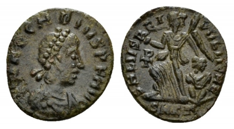 Arcadius, 383-408 Æ4 Cyzicus 388-392, Æ 12.5mm., 1.12g. DN ARCADIVS PF AVG Diade...