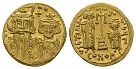 Constans II, September 641 – 15 July 678, with colleagues from 654 Solidus 661-663, AV 20mm., 4.43g. d N CONsT – ANY Facing bust of Constans II, with ...