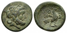 Sicily, Syracuse Bronze After 212 under roman occupation, Æ 20.5mm., 6.57g. Laureate head of Zeus r. Rev. ΣYPAKOΣIΩN Eagle, eith open wings, standing ...