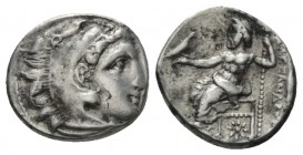 Kingdom of Macedon, Alexander III, 336 – 323 Colophon Drachm circa 323-319, AR 27mm., 4.38g. Head of Herakles right, wearing lion skin. Rev. AΛΕΞΑΝΔΡΟ...