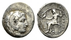 Kingdom of Macedon, Philip III Arrhidaios, 323-317 Babylon Hemidrachm 323-317, AR 13.5mm., 1.88g. Head of Herakles r., wearing lion skin. Rev. Zeus Aë...