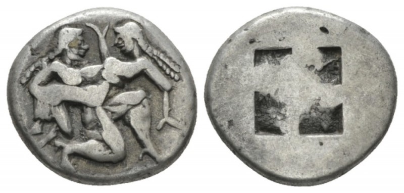 Island of Thrace, Thasos Stater circa 525-426, AR 21mm., 7.32g. Satyr advancing ...