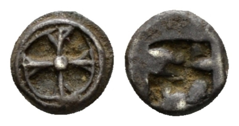 Attica, Athens Obol "Wappenmünzen" type. circa 515-510, AR 7.5mm., 0.68g. Wheel ...