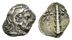 Laconia, Areus I, 309-265. Lakedaimon (Sparta). Obol circa 265 BC, AR 11mm., 0.70g. Bearded head of Herakles r., wearing lion skin. Rev. Upright club ...