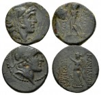 The Seleucid Kings, Alexander I Balas, 152-145 BC Antioch on the Orontes Bronze circa 150-149, Æ 18mm., 5.04g. Lot of two bronzes: Head of Alexander I...