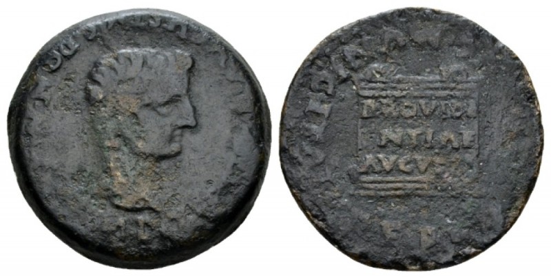 Hispania, Italica Tiberius, 14-37 As 14-37, Æ 29mm., 13.57g. Bare head r. Rev. A...